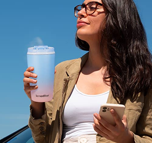 Lemonfilter Coffee Mug 12Oz Insulated Reusable Coffee Cups, Vacuum Stainless Steel Double Walled Thermo Tumbler With Leakproof Lid,Travel Mug Car Thermos Coffee Cup For Hot/Ice Coffee Tea(Multicolor) #TOP5