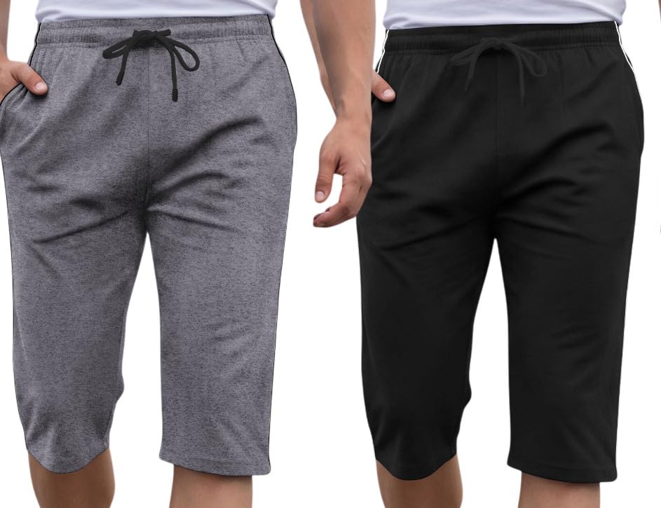 Image of FEEL TRACK Men's Regular Fit Three Fourth Capri (Pack of 2)