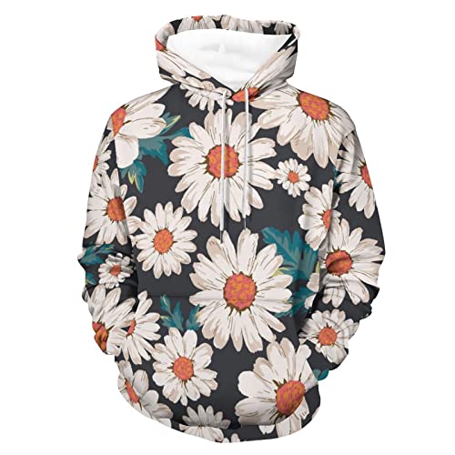 Sweat à capuche fleur de marguerite UMENG le pull unisexe contre le froid