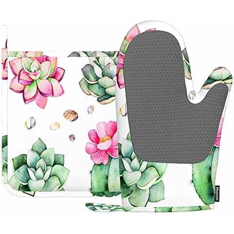 Mxocom Heat Resistant Oven Mitts and Pot Holders Cover