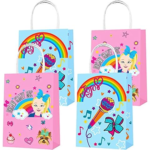Titiyogo Party Favor Bags 16PCS for JoJo Gift Bags Goodie Bags JoJo Treat Candy Bags for JoJo Themed Birthday Party Supplies Decorations Cover