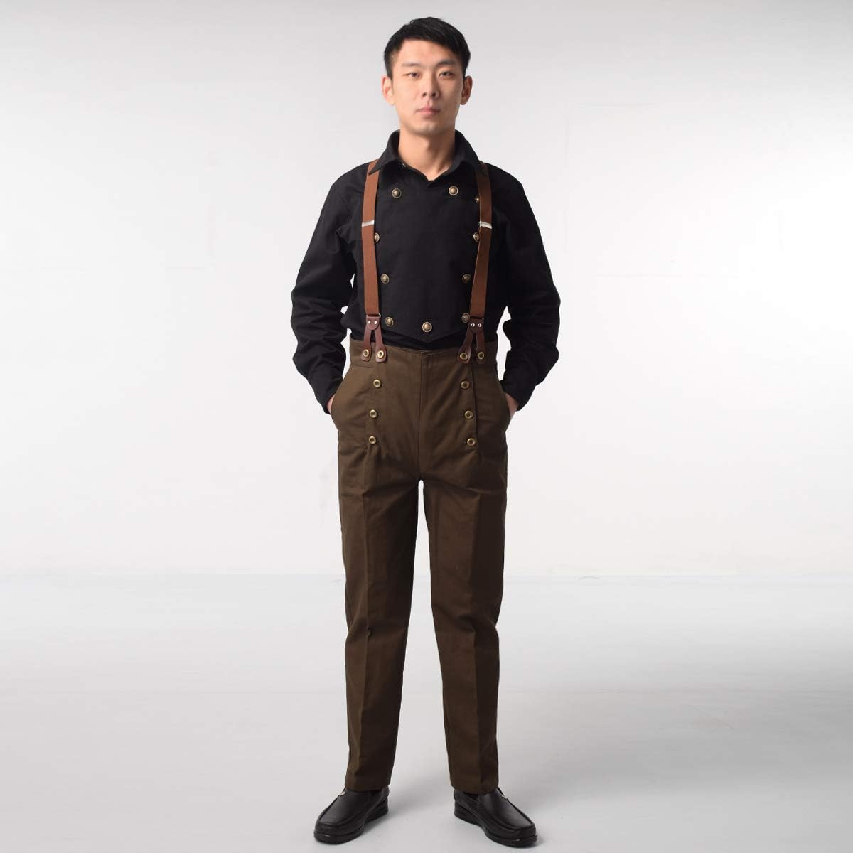 BPURB Herren Viktorianische Hose Cosplay Kostüm Vintage Steampunk Gothic Punk Hose
