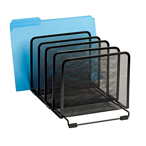 Rolodex Mesh Collection Stacking Sorter, 5-Section, Standard Packaging , Black #TOP2