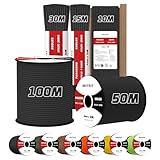 Brotree Paracord 550 4mm 10M 100% Nylon Seil Schnur Typ III mit 7 Stränge für Survival, Outdoor, Armbänder, Hundeleine - Bruchlast 250kg (Schwarz)