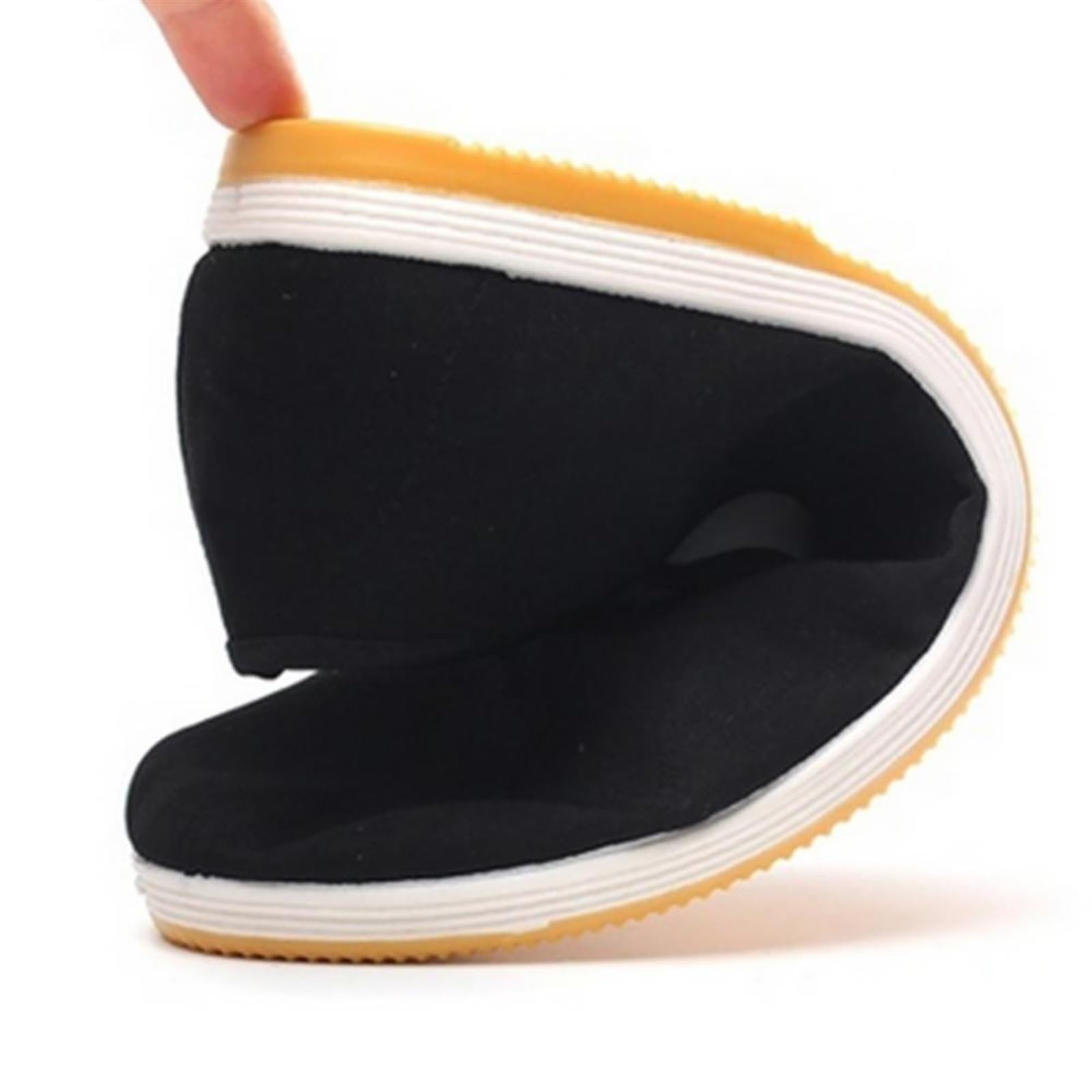 Scarpe Casual di Stoffa Nera della Vecchia Pechino, Scarpe da Ginnastica da Allenamento per Arti Marziali Kung Fu Tai Chi Pantofole con Suola in Gomma Morbida