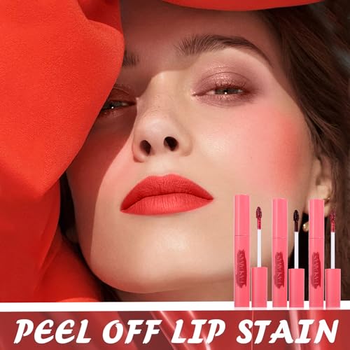 Prreal 3Pcs Peel Off Lip Stain, Long-lasting Lip Tint Stain Smooth and Matte Lip Tint, Water-resistant Lip Liner Stain, and Non-greasy Lip Tint Stain Peel Off - Image 3