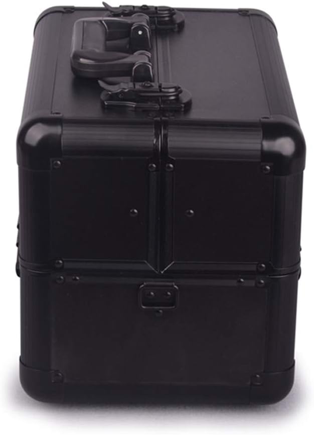 Portable Cosmetic Case Multi-Layer Double Open Aluminum Alloy Large Vanity Case Nail Makeup Storage Box