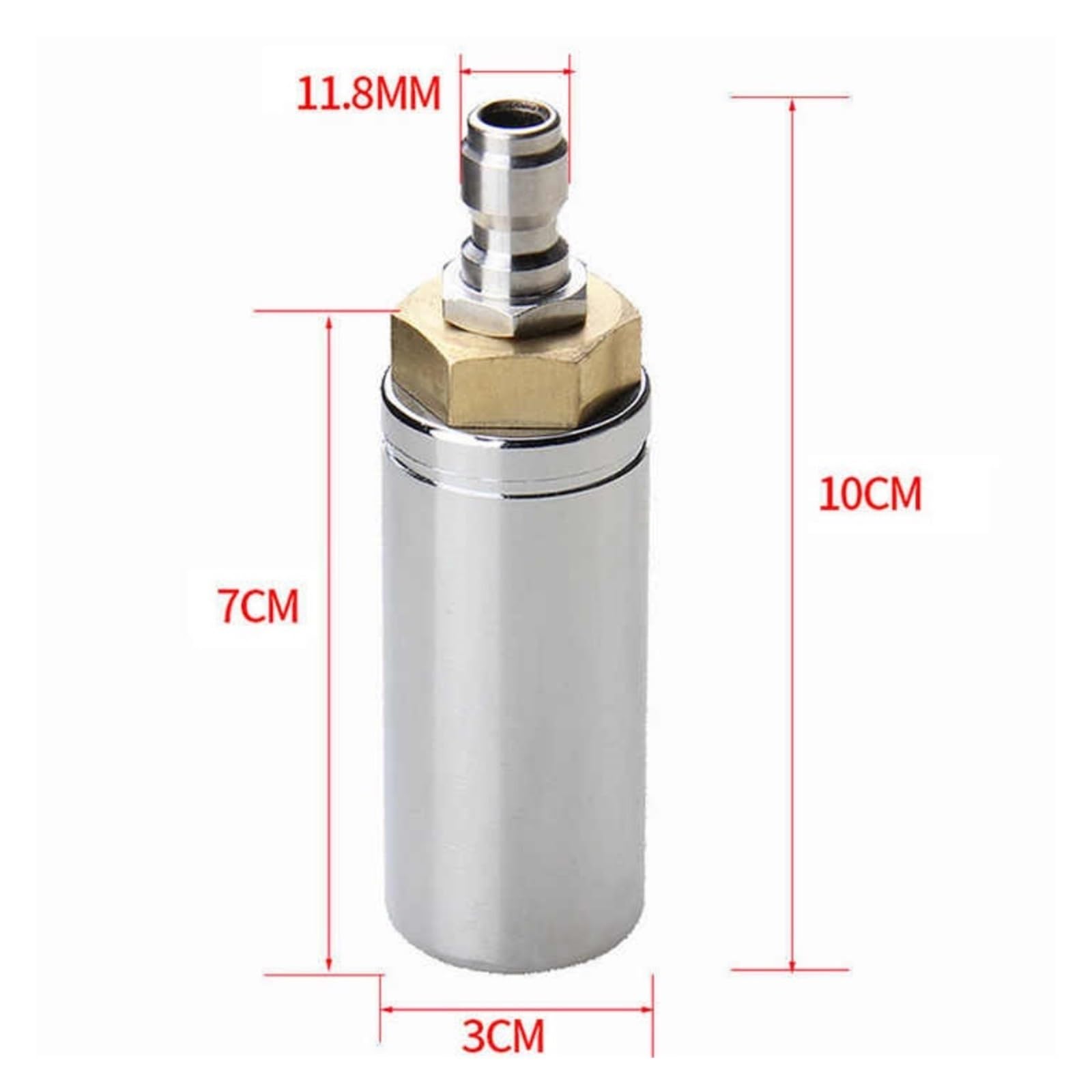 Hidrolavadora de Alta presión for Autos con Conector rápido de 1/4", Boquilla Turbo giratoria de 360° y 5000 PSI, núcleo cerámico y Cuerpo de Acero Inoxidable.(5000psi040)
