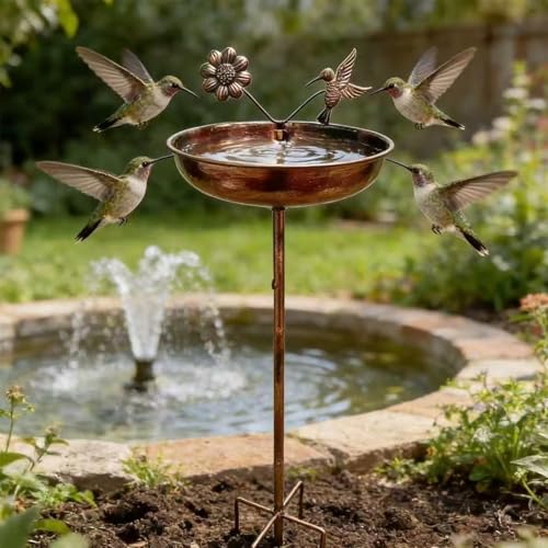 Bain pour oiseaux en métal pour protéger les colibris des prédateurs