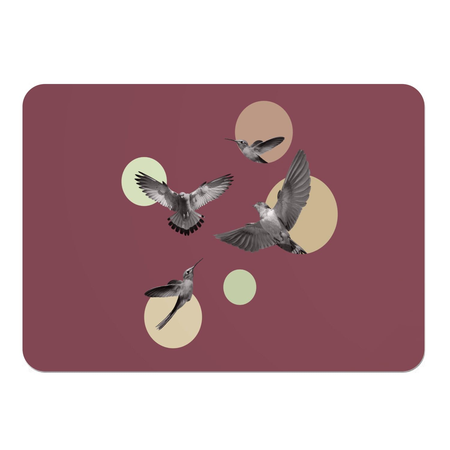 Dessous en liège napperons rouge de qualité supérieure au design surréaliste oiseaux x4