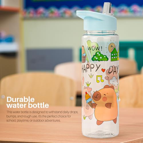 Image of BAYBEE 600 ML Chubby Drinking Water Bottle for Kids | Bpa Free Baby Sipper Bottle with Flip Straw & Carry Handle | Toddlers Leak Proof Sipper Water Bottle for Kids 1 to 12 Years Boys Girls (Green)