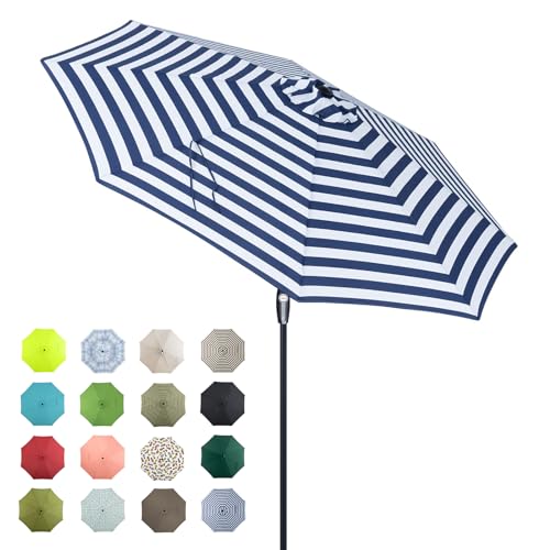 Image of Tempera Patio Market Outdoor Table Umbrella with Auto Tilt and Crank, Large Sun Umbrella with Sturdy Pole & Fade Resistant Canopy, Easy to Set