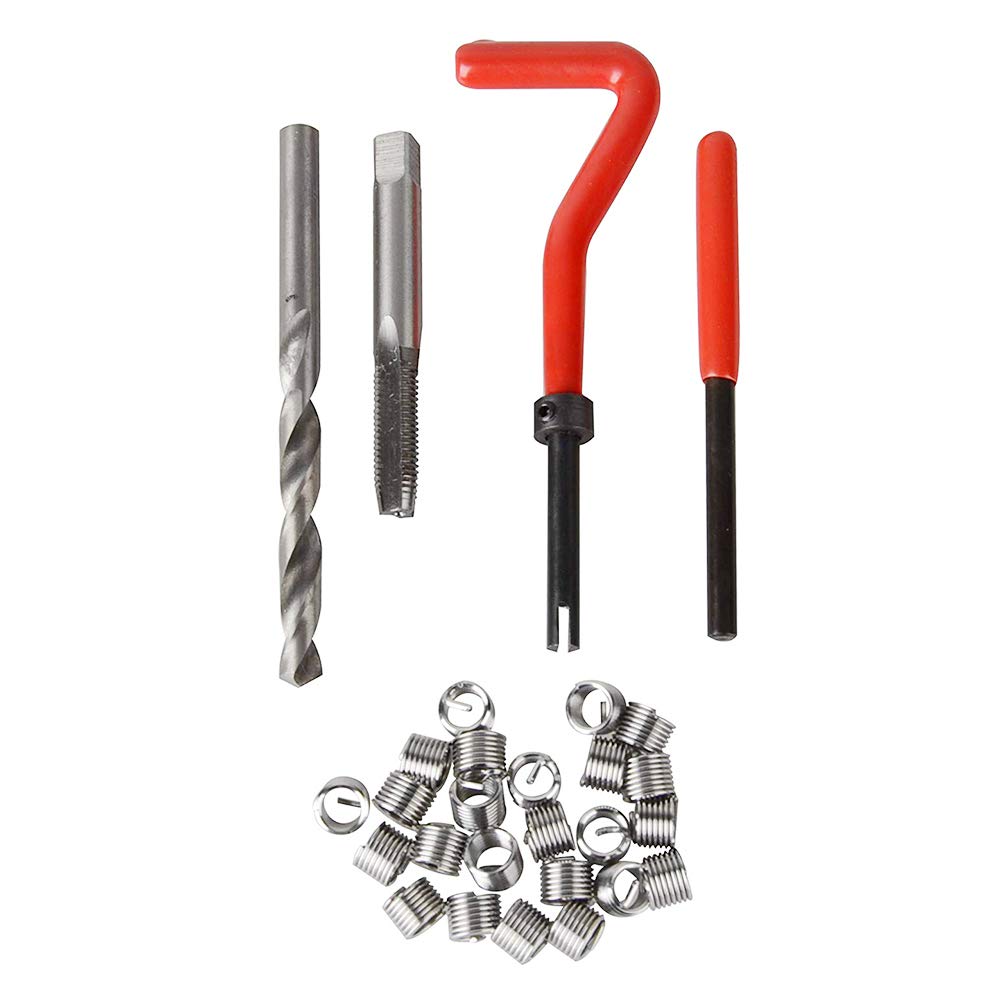 Kit di riparazione e inserimento filettature, sistema metrico, 30 pezzi, M3 M4 M7 M9 M11, M3 x 0,5 ed elicoidale, strumenti professionali per auto