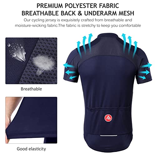 CIADAZ Camiseta masculina de ciclismo de manga curta de secagem rápida para treino atlético de corri