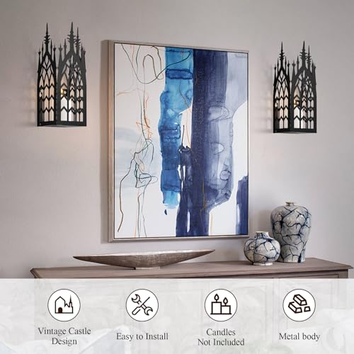 Portavelas góticos de pared en metal para decoración del hogar y Halloween 7