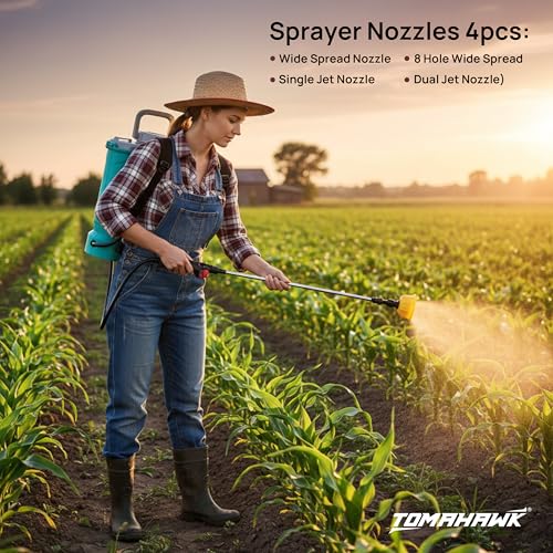 Image of Tomahawk Oxford ELE-0512 12V Battery Operated Sprayer 5L | Built-in 1.3Ah Battery | 1.2-2.2 L /Min Flow | 0.4MPa Pressure 4 Nozzles, Extendable Lance, Battery Indicator Agriculture & Garden Sprayer