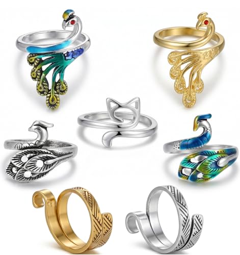 Seven Stainless Steel Crochet Rings
