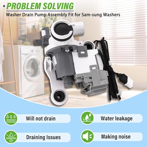 WA45K7600AW/A2 WA40J3000AW/A2 Washer Drain Pump Motor Fit for Sam-sung by Semzohc - Used condition - Image 2