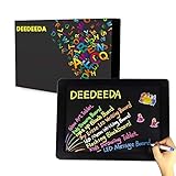 DEEDEEDA LED Message Writing Board, Neon Glow Drawing Board, Sparkle Illuminated Flashing Erasable Neon Effect, Acrylic Kids Colorful Doodle Pad, For Shop/School/Bar/Decoration/Promotion/Cafe