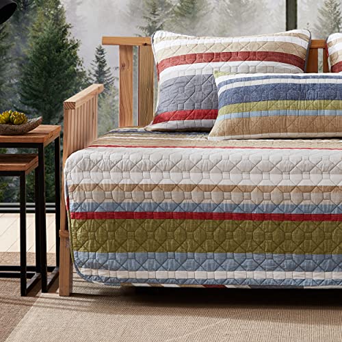 Image of Eddie Bauer- Daybed Set, 4 Piece Cotton Bedding Set, All Season Lodge Home Decor (Salmon Ladder Multi, Daybed)