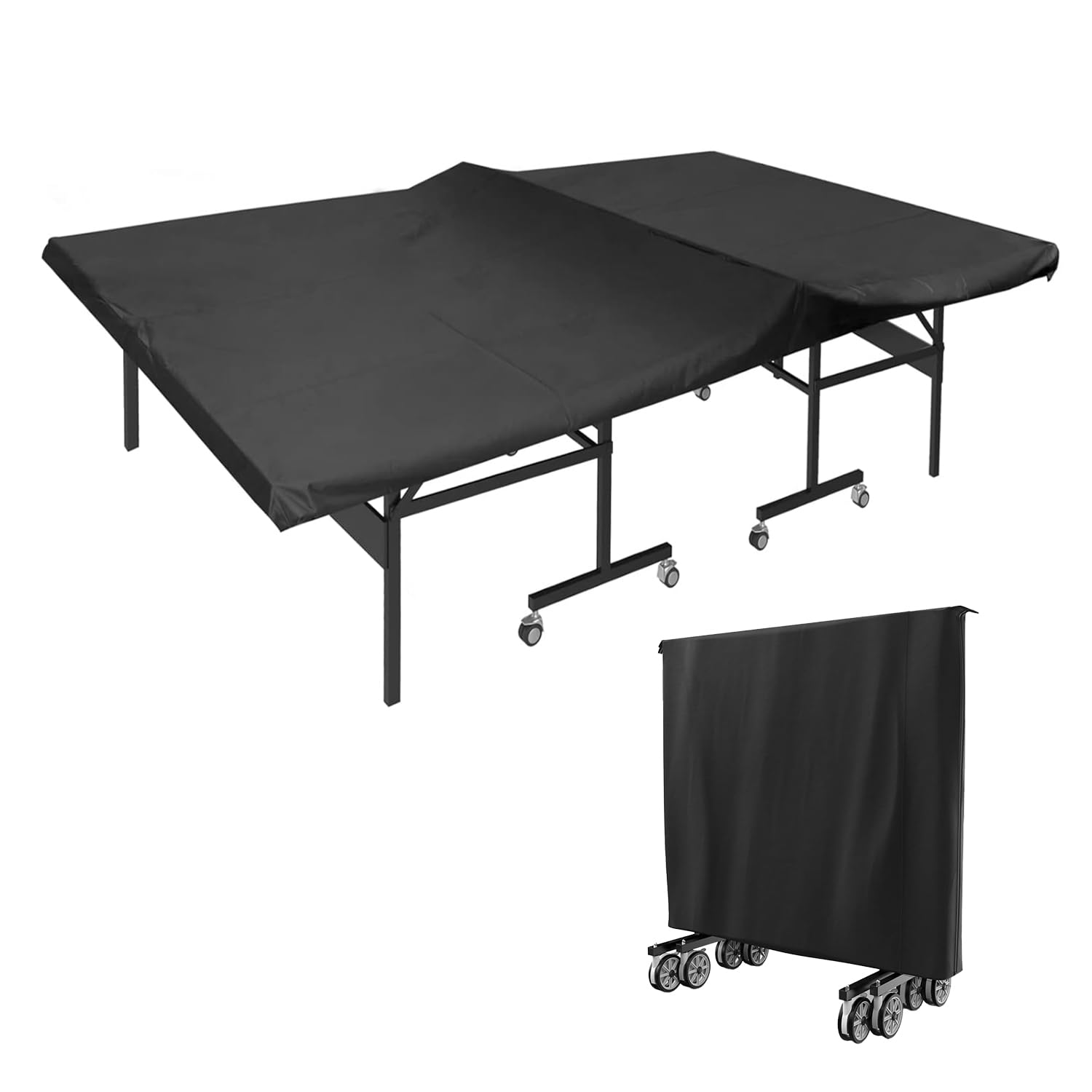 Encasify Table Tennis Table Cover Fits Flat & Folding Tables - All Weather Condition 2 in1 (Indoor/Outdoor) Cover – Dust & Water Resistant - Universal Size - Perfect fit for 9x5 Table Tennis Table