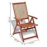 Festnight Gartenstuhl 2 Stücke Klappstuhl Akazienholz Gartensessel Holzstuhl - 2
