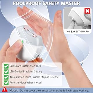 Seemagic Pro 2.0 Electric Nail Trimmer with Triple Safety, 2-in-1 Automatic Fingernail Trimmer Quiet, Infrared Guard Light, Rechargeable Type-C for Kids Child Teenager Adults (Pearl White)