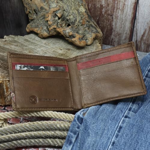 Image of HOOEY Bi-Fold Leather Men's Wallet (Hands-Up - Nomad Print)