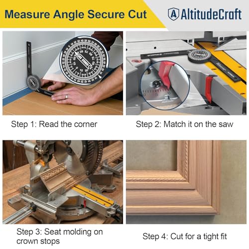 Image of 2-in-1 Crown Molding Jig & Miter Saw Protractor Set - Eliminates Math & Guarantees Stability for Precise Trim Cuts Fits DEWALT DWS780 DW718 DW716 & Other DEWALT Models