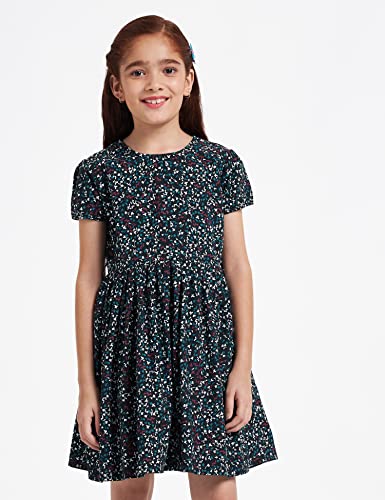 Image of Amazon Brand - Jam & Honey Cotton Girls' Dresses & Jumpsuits Knee-Length Dress (JHAW20GDRS990-7 Black 6-7 Years