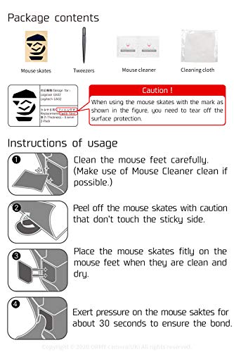 Hotline Games Mouse Skates 2Sets 0.6mm Mouse Feet Pad Mouse Skatez Mice Feet Replacement Feet (for SteelSeries Rival 300)