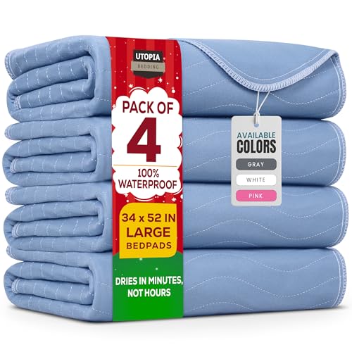 Utopia Bedding Washable Underpads 34" x 52" (Pack of 4),