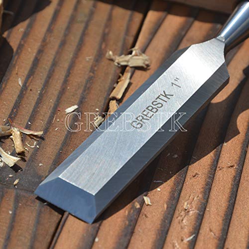 GREBSTK Professional Wood Chisel Tool Sets Sturdy Chrome Vanadium Steel Chisel Beech Handles Woodworking Tools, 4PCS, 1/4 inch,1/2 inch,3/4 inch,1 inch