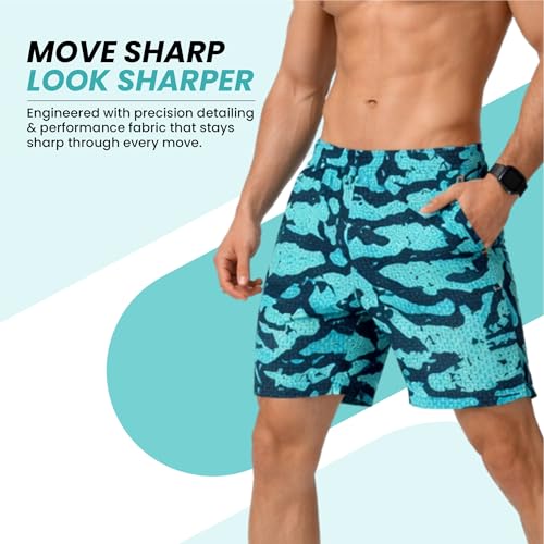 Image of GYMIFIC Sports Training Running Dry Fit Solid Shorts for Men (Pack of 2) (XL, Black /TBLUE)