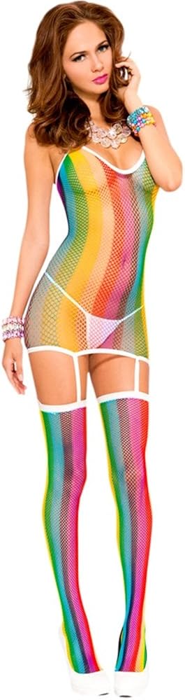 rainbow fishnet leggings