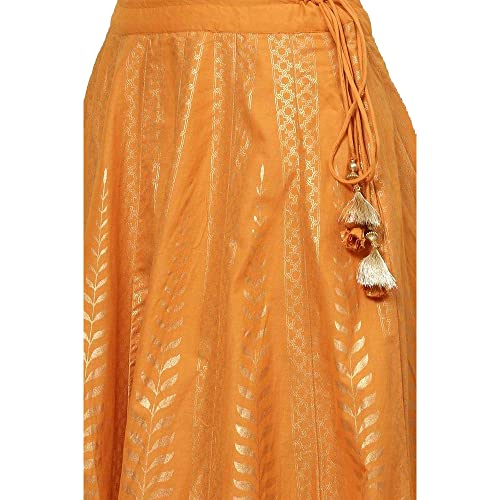 Image of BIBA Women Cotton Flared Skirt