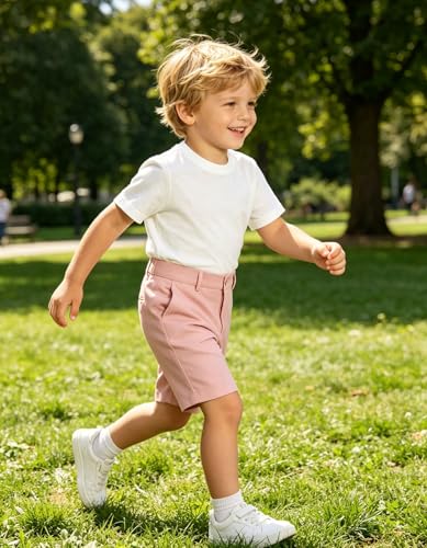 Image of Boy Shorts Kids Stretch School Uniform Clothes Flat Front Dress Casual Shorts with Pockets for Summer