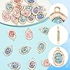 Cheriswelry Flower Enamel Rhinestone Charms Pendants for Jewelry Making 24Pcs Oval with Floral Charms for DIY Necklaces Earrings Bracelets Craft Supplies Accessories #5