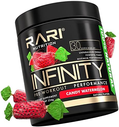 RARI Nutrition - Infinity 100% Natural Pre Workout Powder - Preworkout Energy, Pump, and Performance for Men and Women - Keto and Vegan Friendly - No Creatine - 30 Servings - (Candy Watermelon)