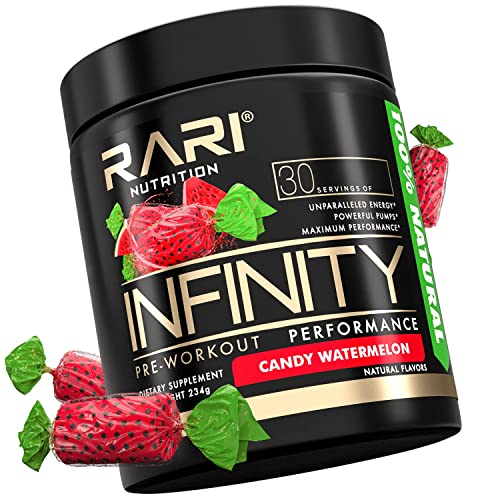 Rari Nutrition - Infinity 100% Natural Pre Workout Powder - Preworkout Energy, Pump, And Performance For Men And Women - Keto And Vegan Friendly - No Creatine - 30 Servings - (Candy Watermelon) #TOP3