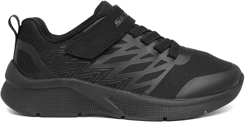 Skechers Garçon Microspec Texlor Baskets Tendance, Noir, 34 EU - 2