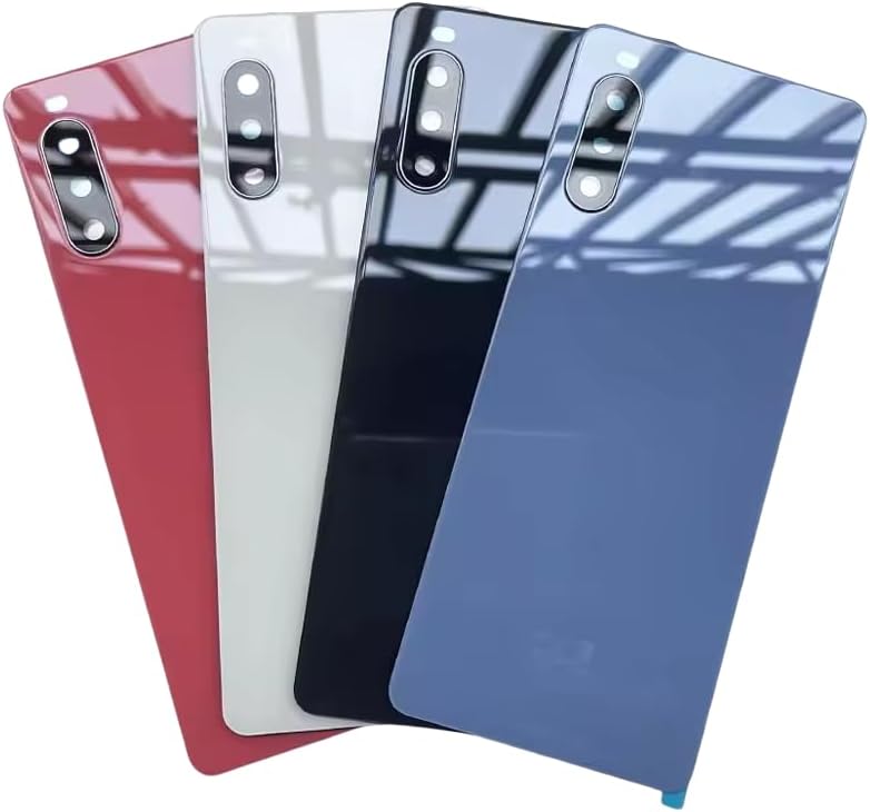 for Sony Xperia 10 III Back Glass Battery Door Cover Replacement, Rear Housing Case with Camera Lens, for Sony X10 III Rear Glass Panel Back Cover Repair Parts (Blue)