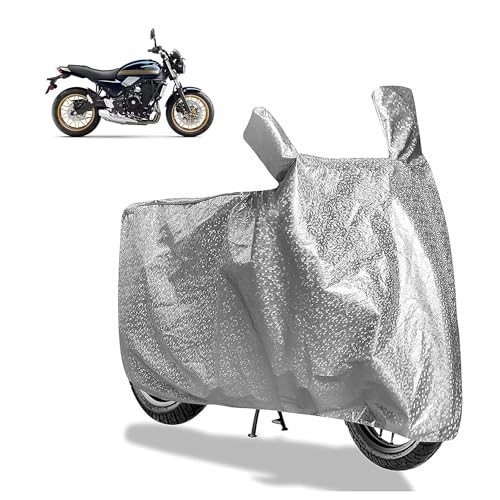 Image of Sulfar Bike Cover for Kawasaki Z650RS (Modern Retro Naked) | Waterproof, Dustproof & UV Protected | All Weather Two Wheeler Cover (Silver) New 2026 Variants
