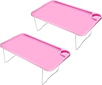 Vista 7 de PATIKIL Bandeja de desayuno, paquete de 2 bandejas de cama con patas plegables, plato reutilizable para servir, portátil, escritorio para comer, azul
