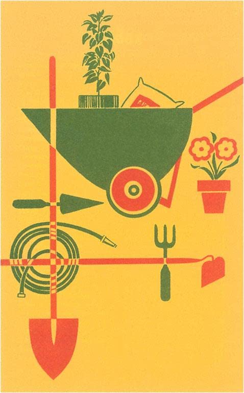 Stylized Gardening Implements - Vintage Image