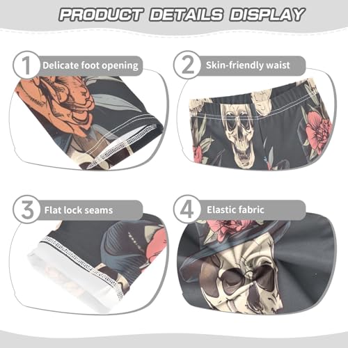 Toddler Girls Leggings Printed Yoga Pants Leggings Skulls Floral and Hats for Kids3