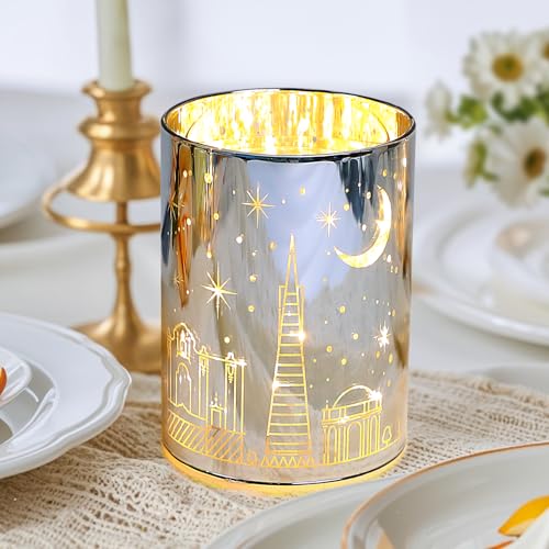 Glas LED Kerzenhalter, Aosite Teelichthalter Kerzenhalters Halter mit...