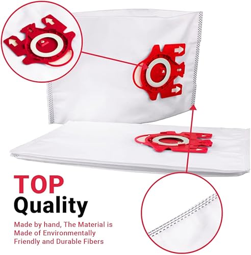 Miniatura 4 de Hongfa Repuesto para bolsas de vacío Miele Compact C1 tipo FJM, 15 paquetes AirClean 3D Efficiency Bolsa de polvo compatible con aspiradora Miele