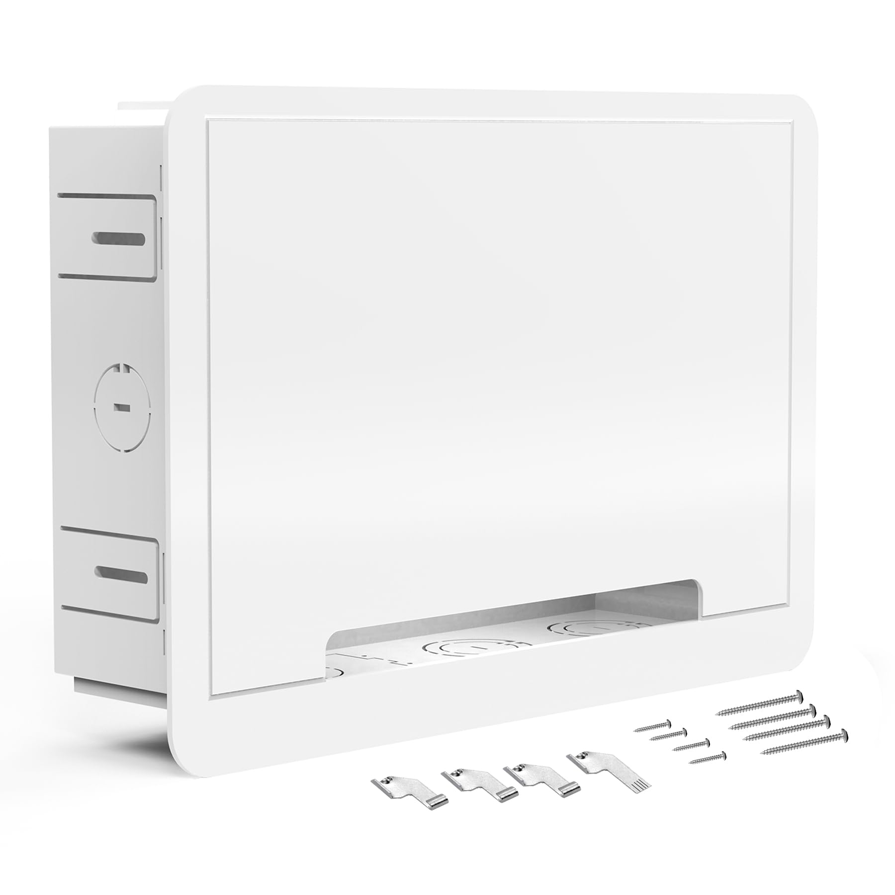 Media Enclosure, 9 Inches Wall Cable Management Box, Organize System Devices, Dual Purpose in-Wall Enclosure for TV Home Theater Box, White-picture-22