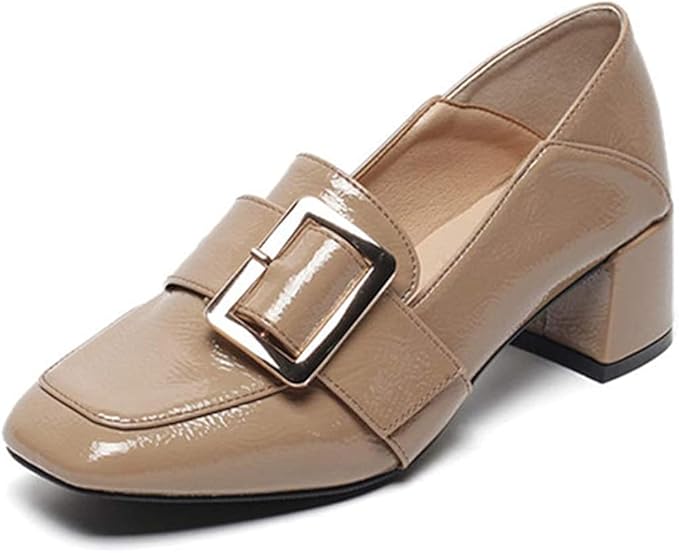 Amazon Co Jp パンプス ローファー レディース スクエアトゥ太ヒール 5cmヒール 安定感 履きやすい 痛くない 柔らか コンフォート 人気ローファー レディース 女子 通気 歩きやすい 足に優しい 美脚 小さいサイズ 通勤 カジュアル 日常着 シューズ バッグ
